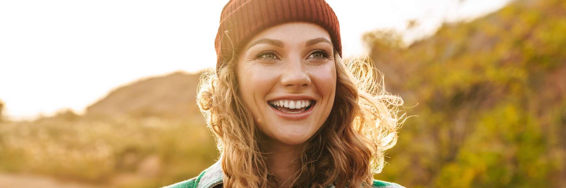 woman with cosmetic dental work done outdoors in bondi junction